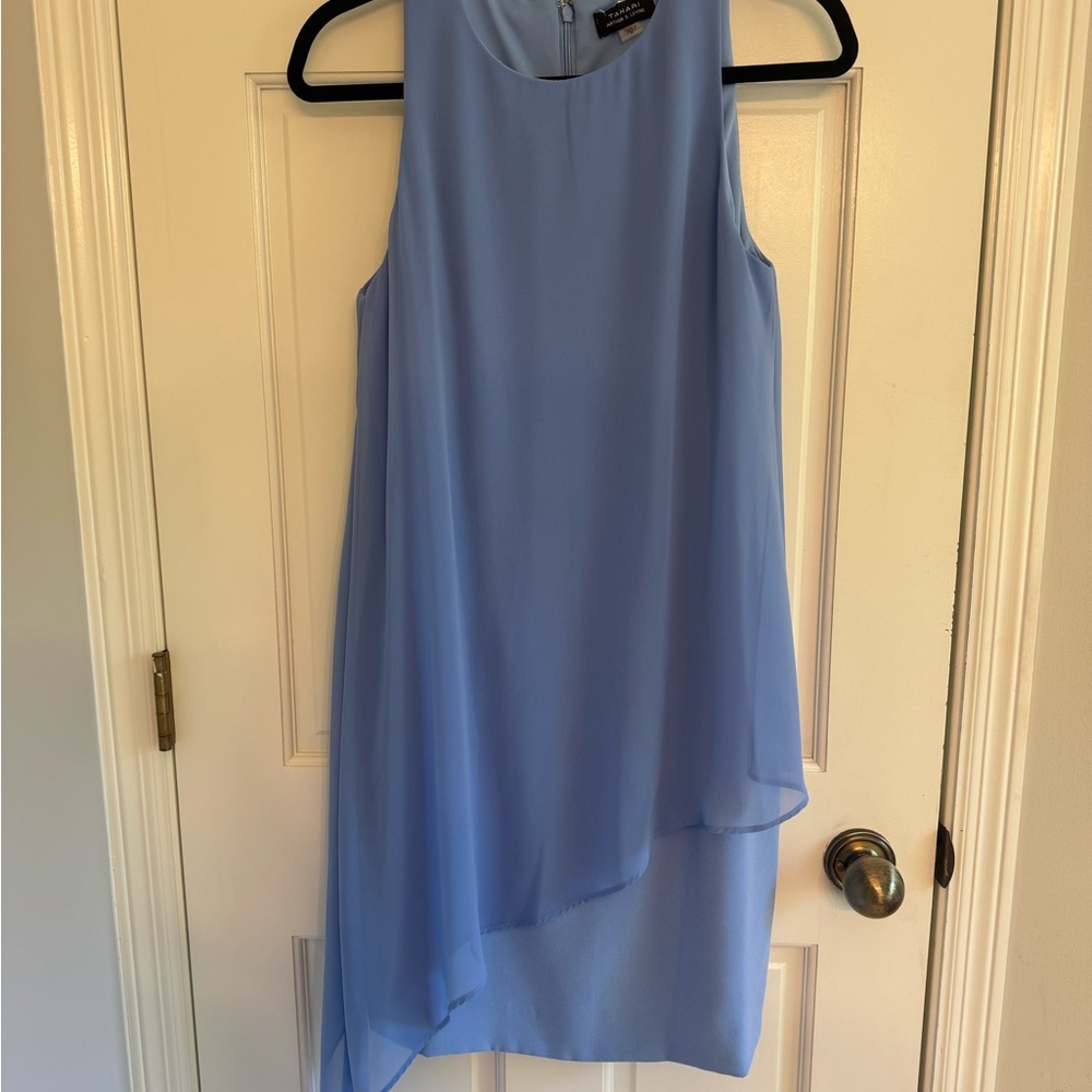 Tahari Asymmetrical Light Blue Dress